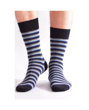 Chaussettes Hom rayures laine et coton
