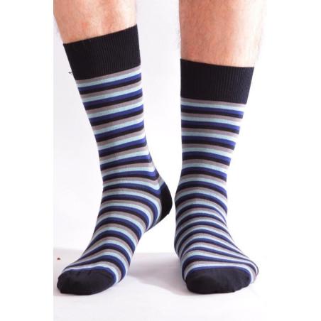 Chaussettes Hom rayures laine et coton