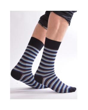 Chaussettes Hom rayures laine et coton