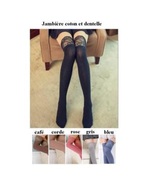Jambière en coton et dentelle