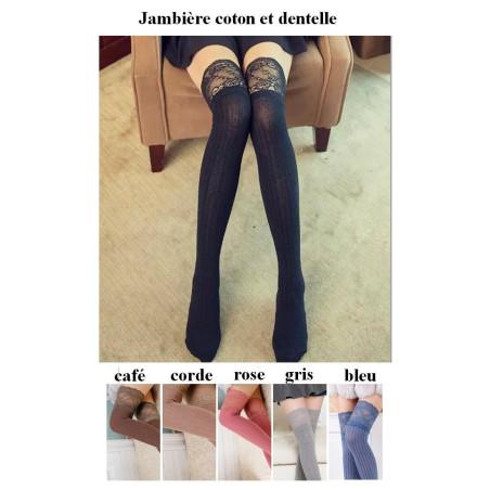 Jambière en coton et dentelle