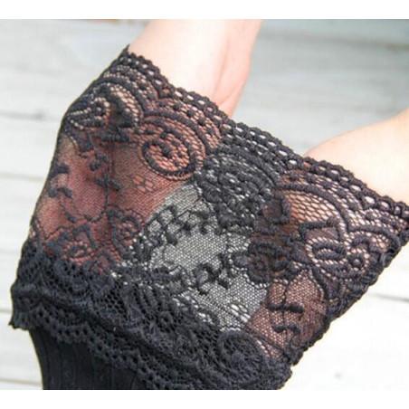 Jambière en coton et dentelle