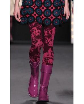 Collant imprimé chat rose