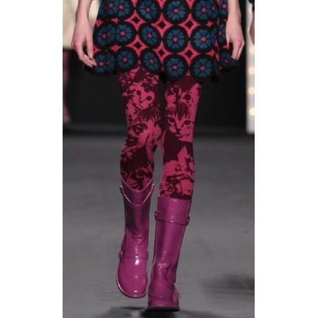 Collant imprimé chat rose