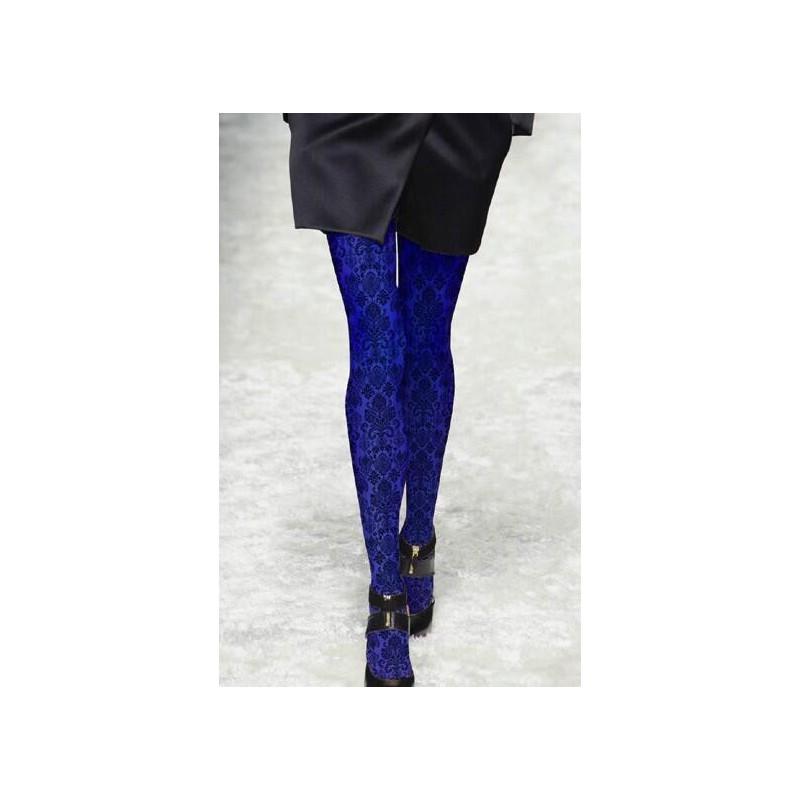 Collant impression baroque indigo