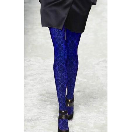 Collant impression baroque indigo
