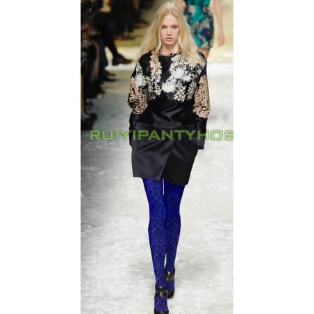 Collant impression baroque indigo
