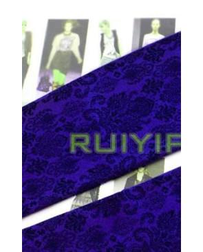  Collant imprimé fleurs baroque indigo