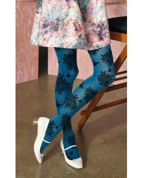 Collant opaque imprimé Esprit floral cobalt  