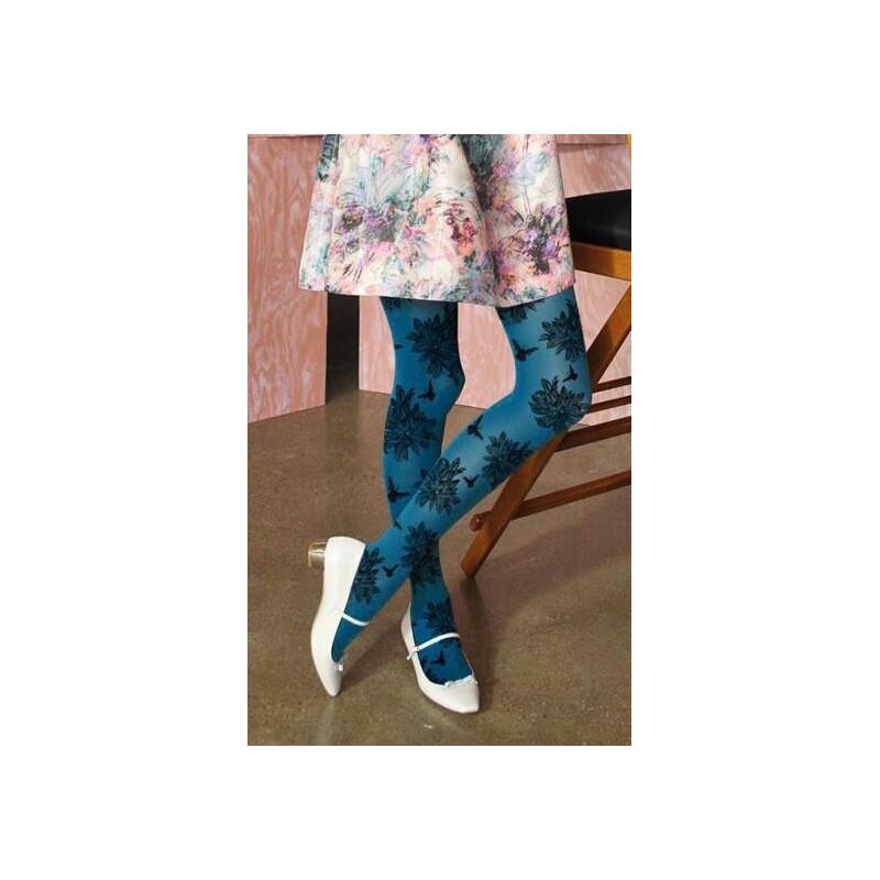 Collant opaque imprimé Esprit floral cobalt