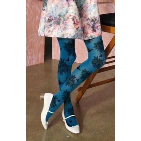 Collant opaque imprimé Esprit floral cobalt