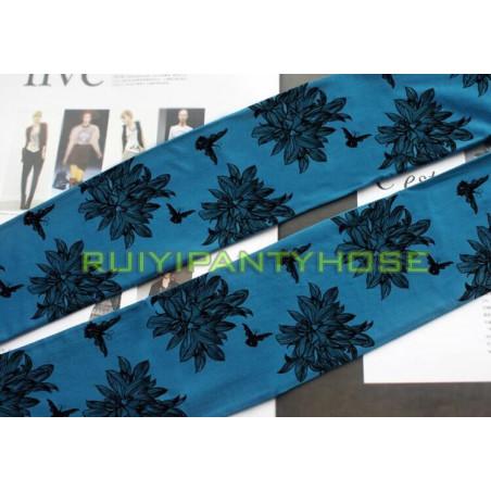 Collant opaque imprimé Esprit floral cobalt