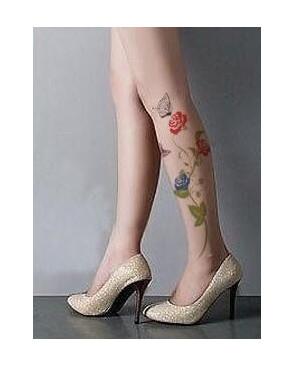 Collant Tatouage bouquet de fleurs 