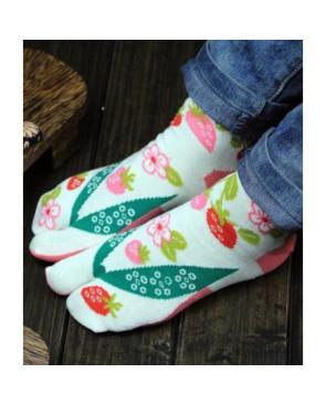 chaussettes tabi coton fruits fleuris