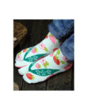 chaussettes japonaise Fraises fleuries