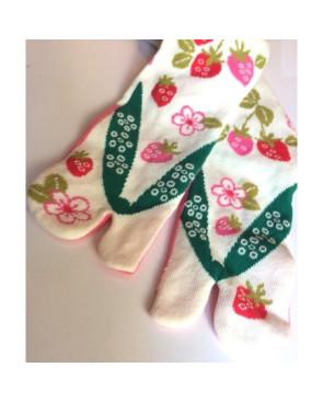 chaussettes japonaise Fraises fleuries