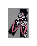 Chaussettes japonaises noires bouquet  fleuries