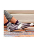 chaussettes à 5 doigts violette rayures