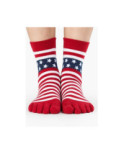 chaussettes à 5 doigts rouges rayures