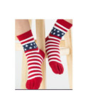 chaussettes à 5 doigts rouges rayures