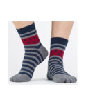 chaussettes à 5 doigts grises rayures