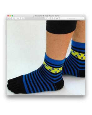 Chaussettes 5 doigts chatons gris pois