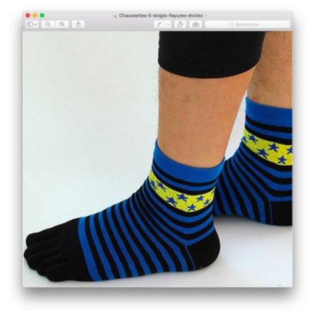 Chaussettes 5 doigts chatons gris pois