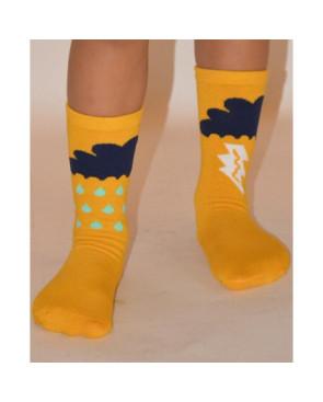 Chaussettes Pluie et Orage jaune