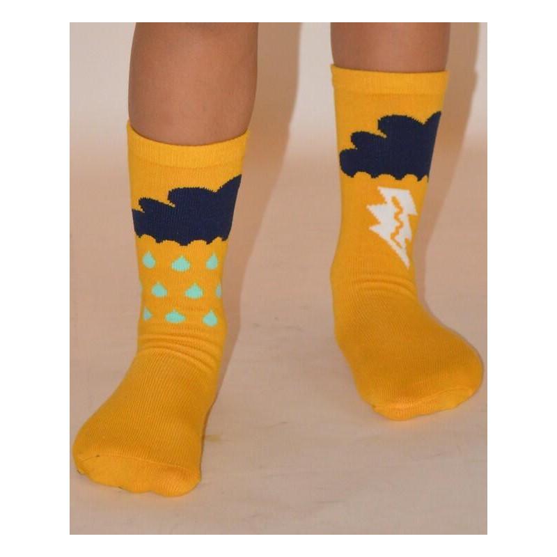 Chaussettes Pluie et Orage jaune