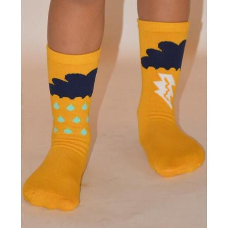 Chaussettes Pluie et Orage jaune