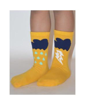 Chaussettes Pluie et Orage jaune