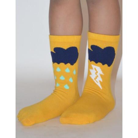 Chaussettes Pluie et Orage jaune