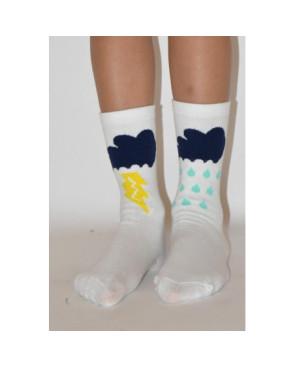 Chaussettes Pluie et Orage blanches