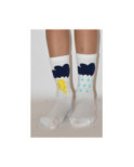 Chaussettes Pluie et Orage nuages blancs