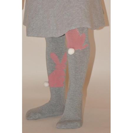 Collant lapin gris coton asymétrique  enfant