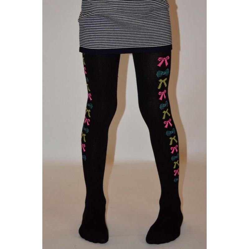 Collant enfant coton petits noeuds de couleurs