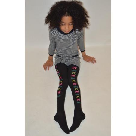 Collant enfant coton petits noeuds de couleurs