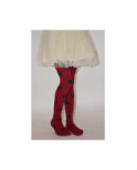 Collant enfant de coeurs bordeaux