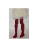 Collant enfant de coeurs bordeaux