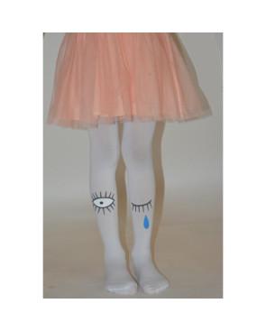 Collant enfant oeil qui rit  qui pleure blanc