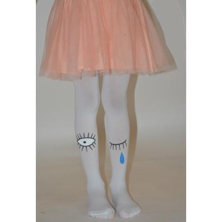 Collant enfant oeil qui rit  qui pleure blanc
