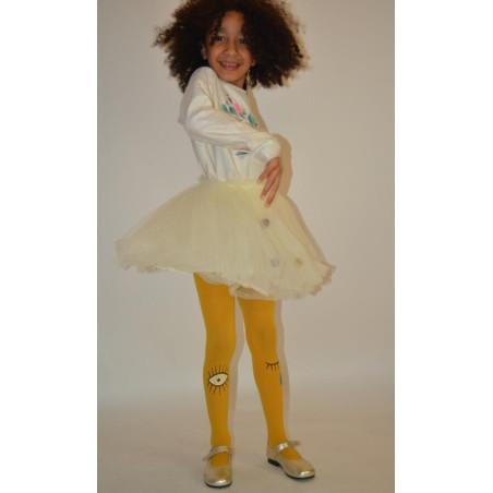Collant enfant oeil qui rit  qui pleure moutarde
