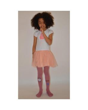 Collant enfant oeil qui rit  qui pleure rose
