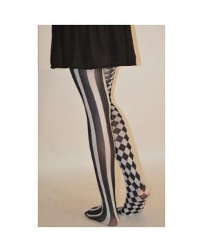 Collant asymétrique Damier noir blanc