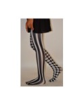 Collant asymétrique Damier noir blanc