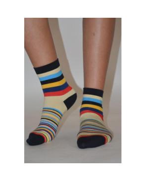  chaussettes rayures fun coton
