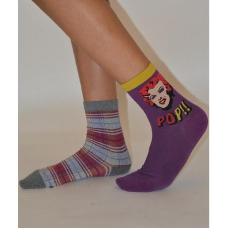 Duo de chaussettes Asymétrique Monroe Pop