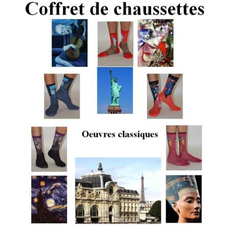 Coffret de chaussettes oeuvres classiques art socks