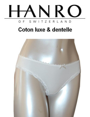 Hanro Tanga Coton et dentelle luxe