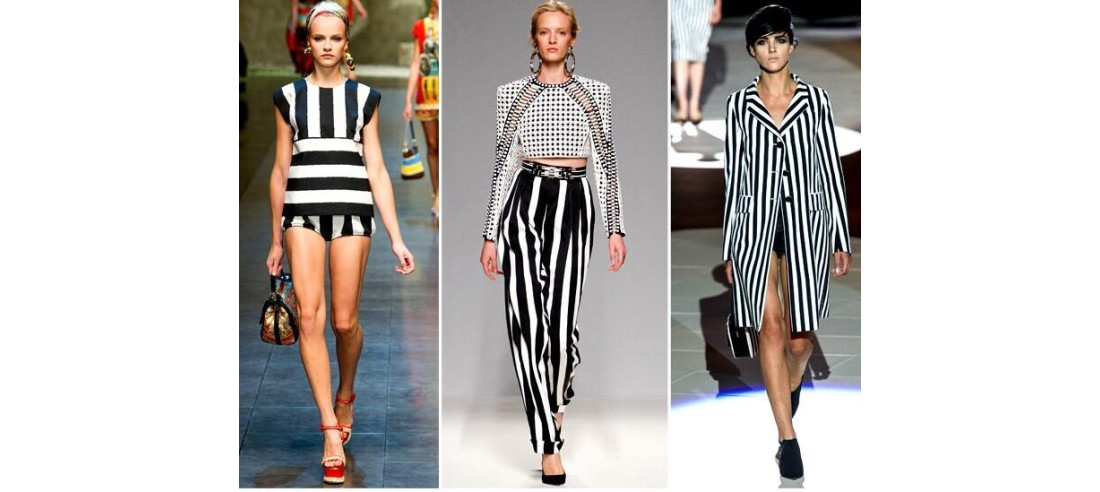 Rayures verticales noires et blanches fashion book